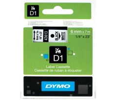 páska DYMO 43613 D1 Black On White Tape (6mm) (S0720780)
