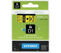 páska DYMO 43618 D1 Black On Yellow Tape (6mm) (S0720790)