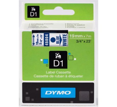 páska DYMO 45804 D1 Blue On White Tape (19mm) (S0720840)