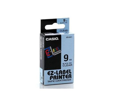 páska CASIO XR-9X1 Black On Clear Tape EZ Label Printer (9mm) (XR-9X1)