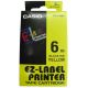 páska CASIO XR-6YW1 Black On Yellow Tape EZ Label Printer (6mm) (XR-6YW1)