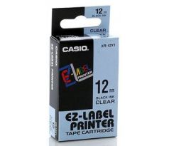 páska CASIO XR-12X1 Black On Transparent Tape EZ Label Printer (12mm) (XR-12X1)