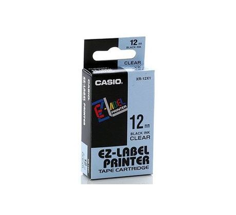 páska CASIO XR-12X1 Black On Transparent Tape EZ Label Printer (12mm) (XR-12X1)