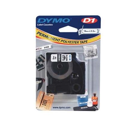 páska DYMO 16960 D1 Black On White Permanent Polyester Tape (19mm) (S0718070)