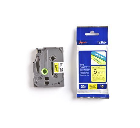 páska BROTHER TZFX611 čierne písmo, žltá páska FLEXIBLE ID Tape (6mm) (TZEFX611)