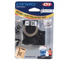páska DYMO 16959 D1 Black On White Permanent Polyester Tape (12mm) (S0718060)