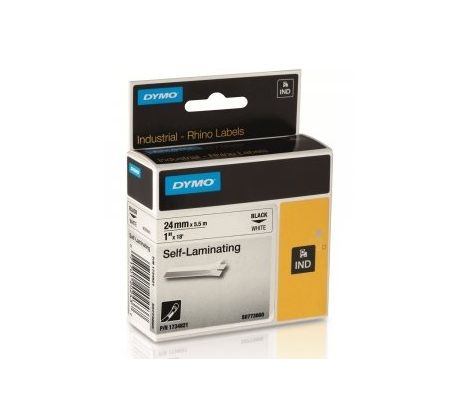 páska DYMO PROFI D1 RHINO Black On White Self-Laminating Tape (24mm) (S0773860/17348821)