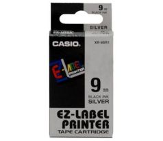 páska CASIO XR-9SR1 Black On Silver Tape EZ Label Printer (9mm) (XR-9SR1)