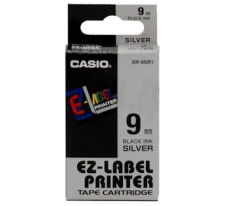 páska CASIO XR-9SR1 Black On Silver Tape EZ Label Printer (9mm) (XR-9SR1)