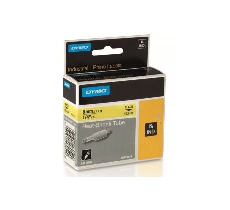 zmršťovacia bužírka DYMO 18052 D1 RHINO Black On Yellow Tube (6mm) (S0718270)