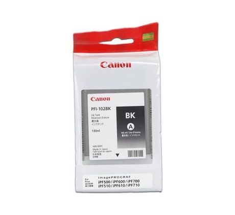 kazeta CANON PFI-102BK black iPF 500/510/600/605/610/650/655/700/710/720/750/755/760/765, LP 17/24 (130 ml) (0895B001)