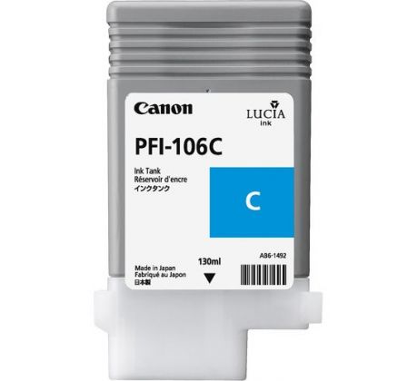 kazeta CANON PFI-106C Cyan pre iPF 6300/6300s/6350/6400/6400s/6450 (130ml) (6622B001)