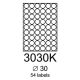 etikety RAYFILM 30mm kruh univerzálne biele R01003030KA (100 list./A4) (R0100.3030KA)