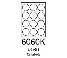 etikety RAYFILM 60mm kruh univerzálne červené R01226060KA (100 list./A4) (R0122.6060KA)