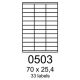 etikety RAYFILM 70x25,4 univerzálne modré R01230503A (100 list./A4) (R0123.0503A)