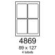 etikety RAYFILM 89x127 univerzálne biele R01004869A (100 list./A4) (R0100.4869A)