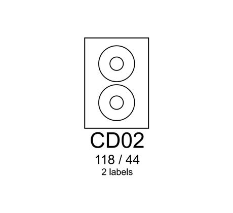etikety RAYFILM CD02 118/44 univerzálne biele R0100CD02C (20 list./A4) (R0100.CD02C)