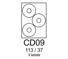 etikety RAYFILM CD09 113/37 univerzálne biele R0100CD09A (100 list./A4) (R0100.CD09A)