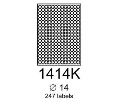 etikety RAYFILM 14mm kruh univerzálne červené R01221414KF (1.000 list./A4) (R0122.1414KF)