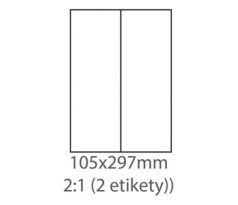 etikety ECODATA Samolepiace 105x297 univerzálne biele (1000 listov A4/bal.) (ECO-10529700F)