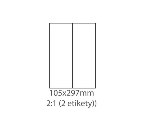 etikety Samolepiace 105x297 univerzálne biele 2ks/A4 (100 listov A4/bal.) (ECO-10529700)
