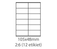 etikety ECODATA Samolepiace 105x48 univerzálne biele 12ks/A4 (100 listov A4/bal.) (ECO-10504800)