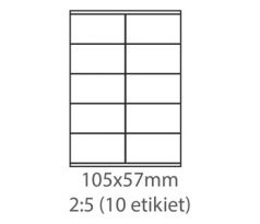etikety samolepiace 105x57 univerzálne biele 10ks/A4 (100 listov A4/bal.) (ECO-10505700)