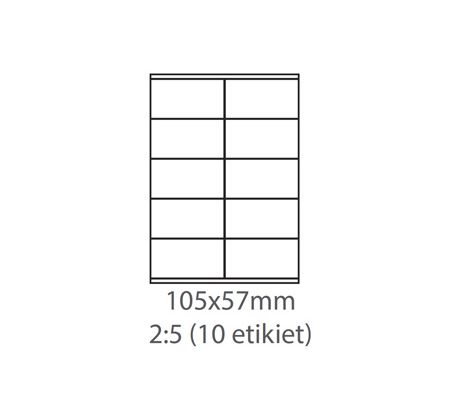 etikety samolepiace 105x57 univerzálne biele 10ks/A4 (100 listov A4/bal.) (ECO-10505700)