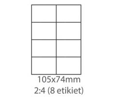 etikety samolepiace 105x74 univerzálne biele 8ks/A4 (100 listov A4/bal.) (ECO-10507400)