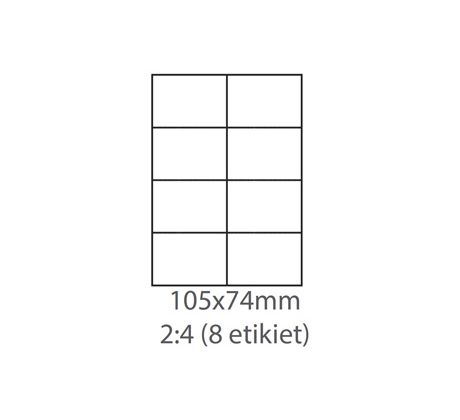 etikety samolepiace 105x74 univerzálne biele 8ks/A4 (100 listov A4/bal.) (ECO-10507400)