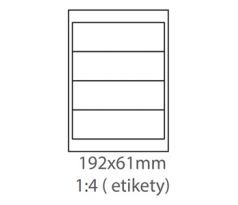 etikety ECODATA Samolepiace 192x61 univerzálne biele (1000 listov A4/bal.) (ECO-192x61-1000)