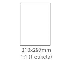 etikety ECODATA Samolepiace 210x297 univerzálne biele 1ks/A4 so zadným násekom/splitom (100 listov A4/bal.) (ECO-21029700/ZN)