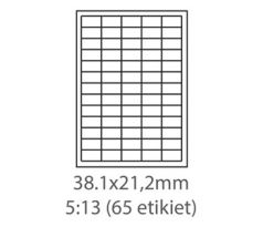 etikety samolepiace 38,1mm x 21,2mm univerzálne biele 65ks/A4 (100 listov A4/bal.) (ECO-03802100)