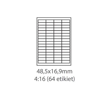 etikety ECODATA Samolepiace 48,3x16,9 univerzálne biele 64ks/A4 (1000 listov A4/bal.) (ECO-48,3x16,9-1000)