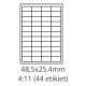 etikety samolepiace 48,5x25,4 univerzálne biele 44ks/A4 (100 listov A4/bal.) (ECO-04802544)