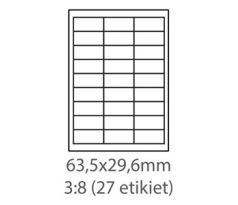 etikety ECODATA Samolepiace 63,5x29,6 univerzálne biele (1000 listov A4/bal.) (ECO-6302900-1000)