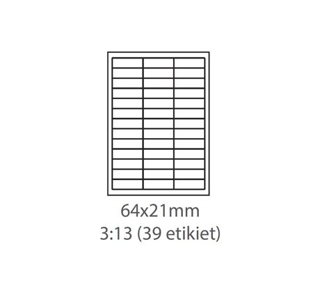 etikety ECODATA Samolepiace 64x21 univerzálne biele 39ks/A4 (100 listov A4/bal.) (ECO-06402100)