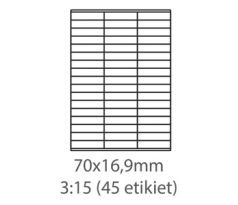 etikety ECODATA Samolepiace 70x16,9 univerzálne biele 51ks/A4 (100 listov A4/bal.) (ECO-07001600)