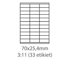 etikety ECODATA Samolepiace 70x25,4 univerzálne biele (1000 listov A4/bal.) (ECO-70x25,4-1000)