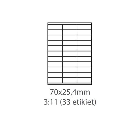 etikety ECODATA Samolepiace 70x25,4 univerzálne biele (1000 listov A4/bal.) (ECO-70x25,4-1000)