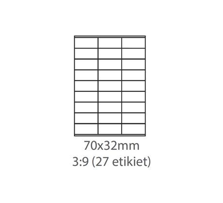 etikety ECODATA Samolepiace 70x32mm, 27ks/A4 univerzálne biele (100 listov A4/bal.) (ECO-07003200)