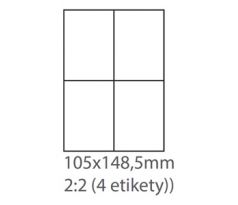 etikety samolepiace 105x148 univerzálne biele (1000 listov A4/bal.) (ECO-10514800F)