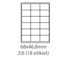 etikety samolepiace 68x46,8 univerzálne biele 18ks/A4 (100 listov A4/bal.) (ECO-06804680)