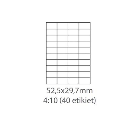 etikety ECODATA Samolepiace 52,5x29,7 univerzálne biele 40ks/A4 (100 listov A4/bal.) (ECO-05202900)