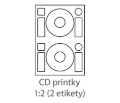 etikety ECODATA Samolepiace 2xCD-KRUH univerzálne biele 2ks/A4 (100 listov A4/bal.) (ECO-2CD-KRUH-100)