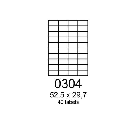 etikety RAYFILM 52,5x29,7 vysokolesklé biele laser R01190304A (100 list./A4) (R0119.0304A)