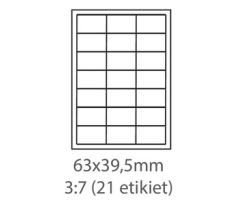 etikety ECODATA Samolepiace 63x39,5 univerzálne biele 21ks/A4 (100 listov A4/bal.) (ECO-06303900)