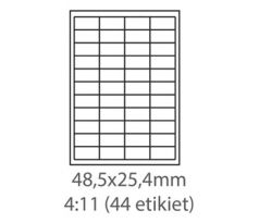 etikety ECODATA Samolepiace 48,5x25,4 univerzálne biele 44ks/A4 (1000 listov A4/bal.) (ECO-04802544F)