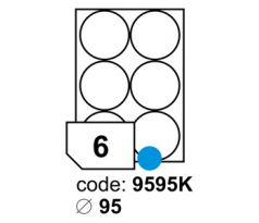 etikety RAYFILM 95mm kruh univerzálne biele R01009595KA (100 list./A4) (R0100.9595KA-LCUTA4)