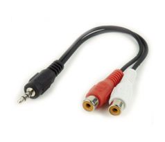 3.5 mm plug to 2 x RCA sockets stereo audio cable, 0,2 m (CCA-406)